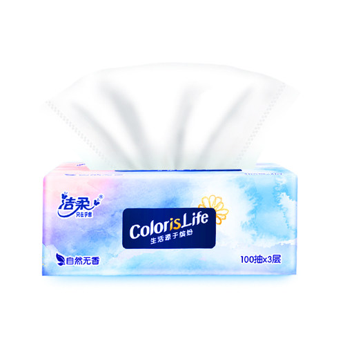 洁柔抽纸面巾纸3层100抽1包