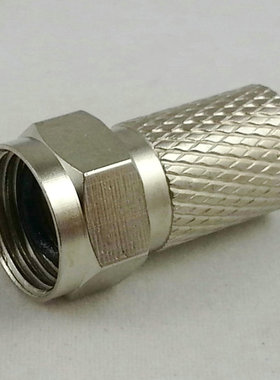 优质全铜镀镍螺旋自紧防水F头英制螺纹F头75-5有线四屏蔽线RG6F头