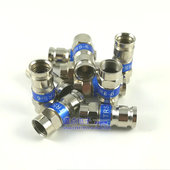 F头 RG6挤压式 二四屏蔽压缩式 英制F头 双重防水 全铜75 公制F头