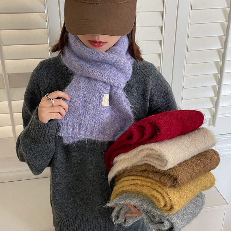 包邮~ggg韩版休闲气质个性纯色保暖软糯围巾秋冬显白拍照