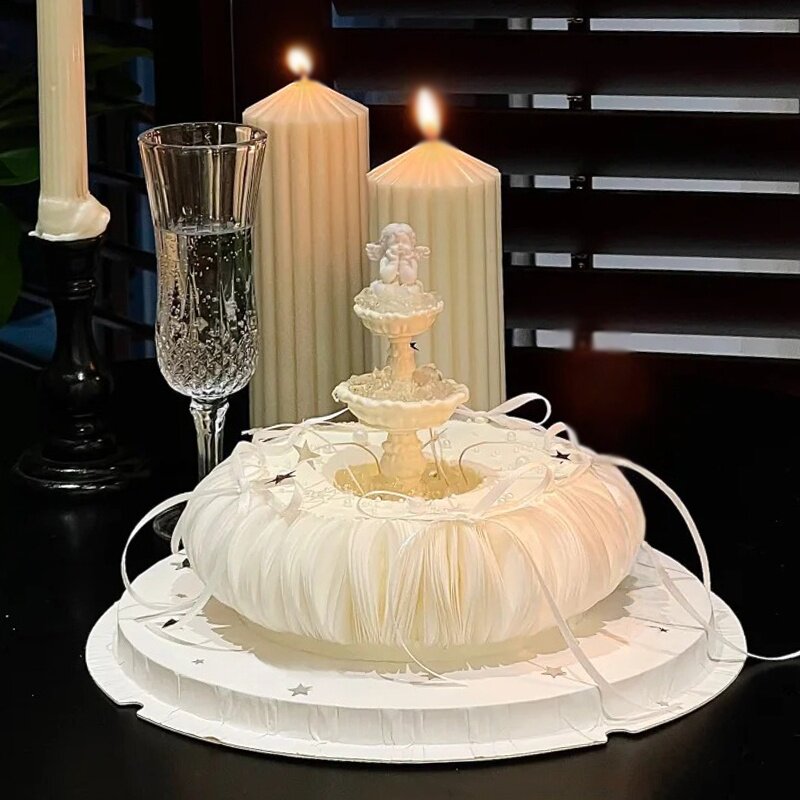 新款许愿池威化纸生日蛋糕老婆妈妈女神女士氛围感深圳同城配送