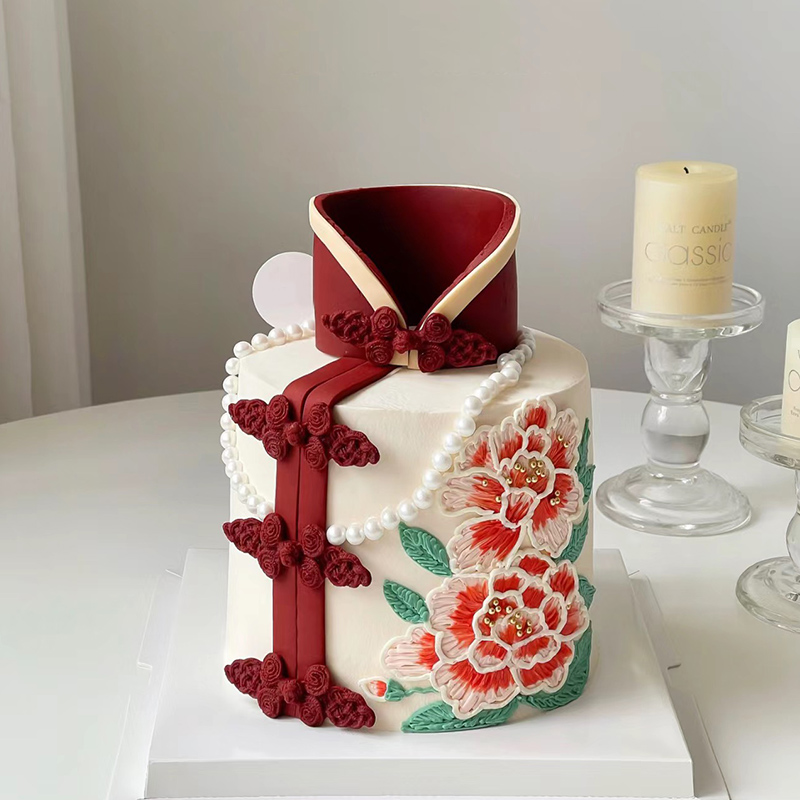 老人祝寿生日蛋糕定制爸爸妈妈奶爷长辈寿桃80岁深圳新疆同城配送