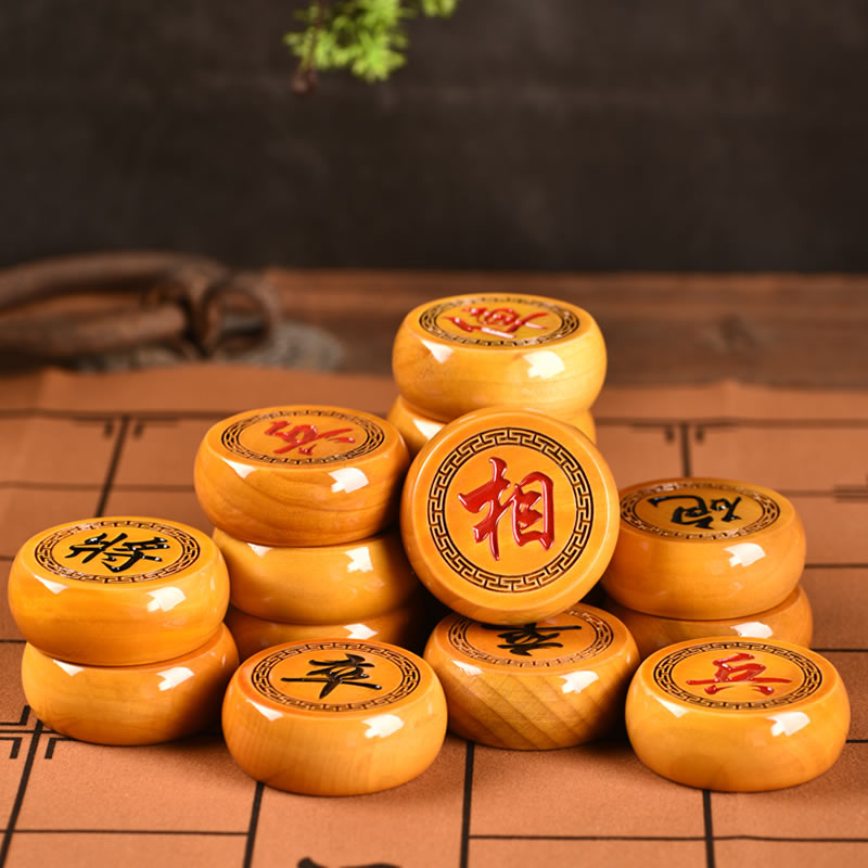 正宗金丝楠木中国象棋实红木质学生大号成人折叠棋盘便捷礼盒送礼