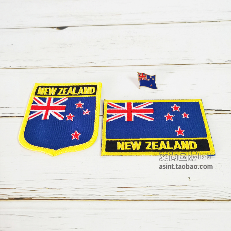 new zealand新西兰国旗布贴 背胶 胸章三件套 服饰
