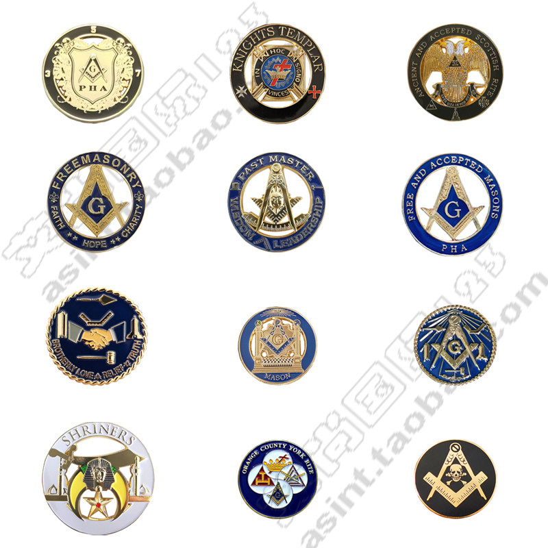 共济会会员freemason自由石匠胸针徽章 锌合金蝴蝶扣服装配饰