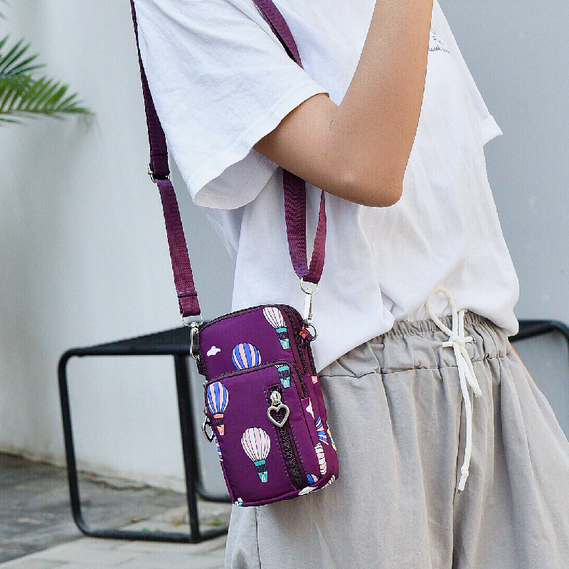 竖款手机包女包斜挎包装手机布袋子便携迷你小包包手腕零钱包挂