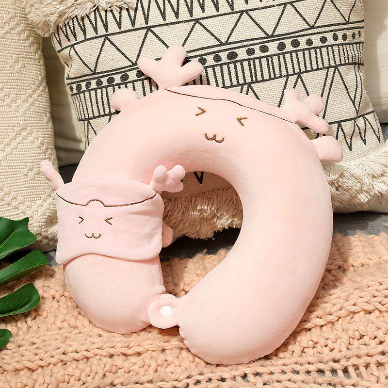 可爱眼罩脖子枕头形护颈枕学生记忆棉颈椎头枕飞机u型枕围脖