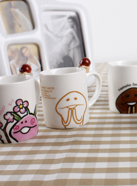 日本原单Nameko Saibai Kit 蘑菇人方吉系列陶瓷杯子情侣杯公仔杯