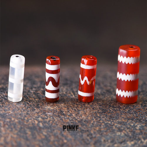 天珠红玛瑙配珠西亚风pu珠复古风长管珠diy单珠百搭散珠文玩隔珠