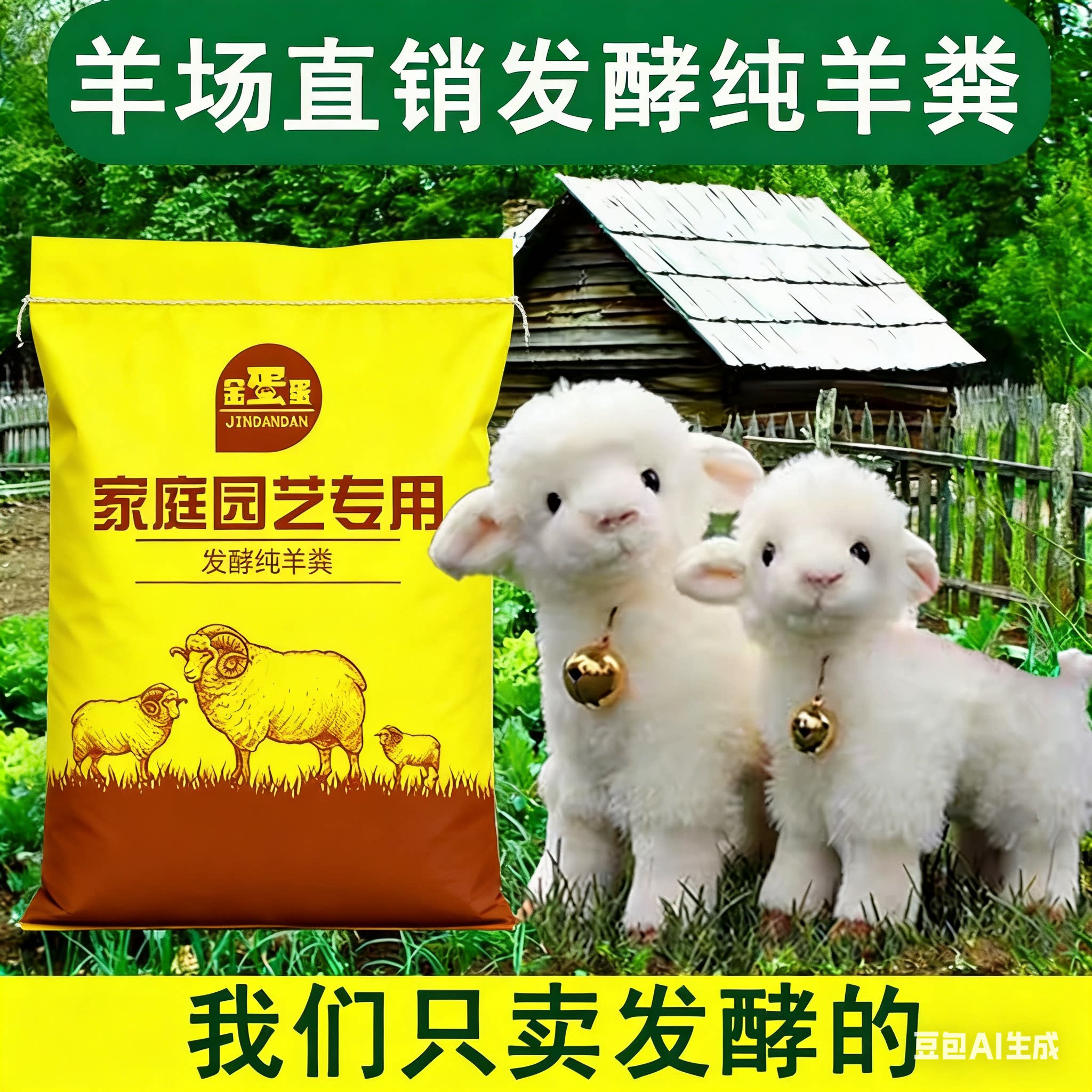 纯羊粪发酵有机肥底肥生物肥盆栽家用种菜果树肥料农家肥花卉通用