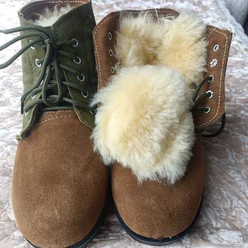 全真牛皮羊毛劳保鞋耐高帮防护