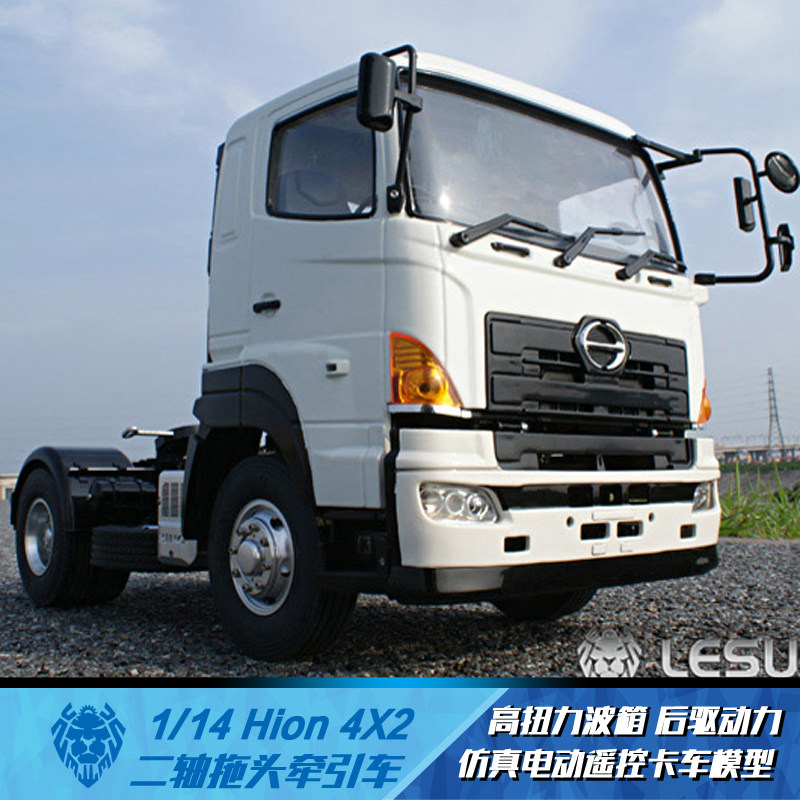 1/14拖头4x2日野hion700仿真牵引车金属rc遥控车模型田宫lesu镭速