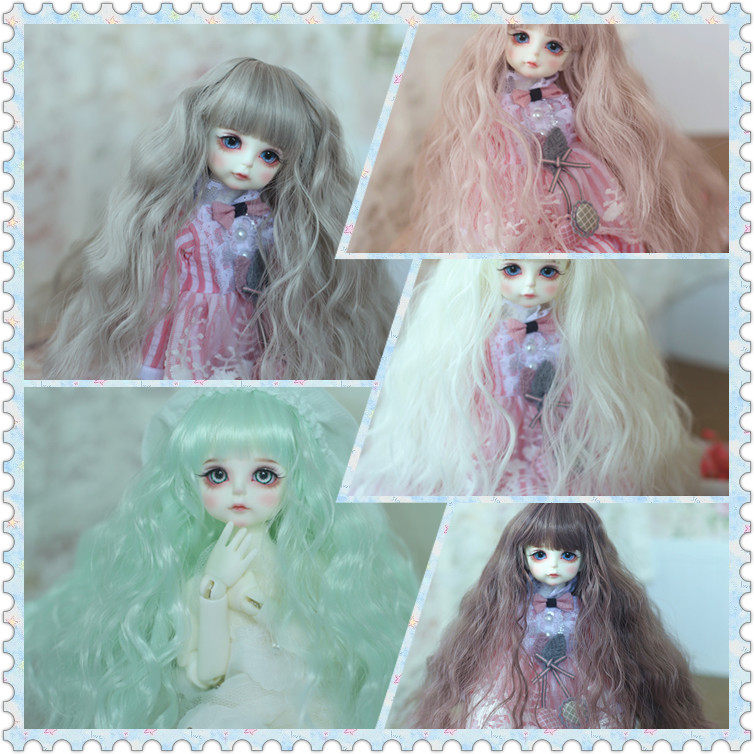 {包邮}BJD.SD3分4分6分30cm60cm娃娃假发刘海泡面卷发长发高温丝