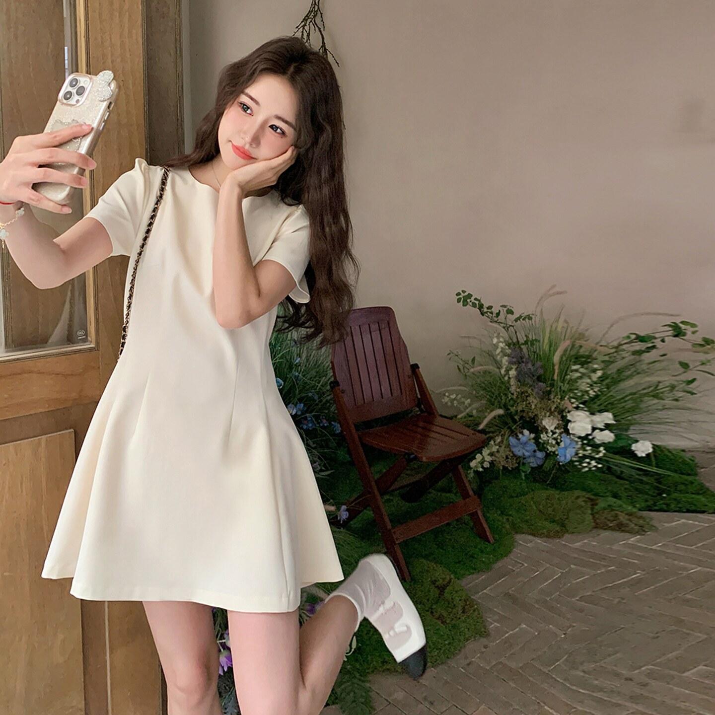 巨好看绝美漂亮小裙子2026夏新款小个子a字裙短款收腰显瘦连衣裙