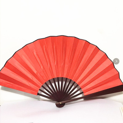 空白大红色书法舞蹈扇子包邮