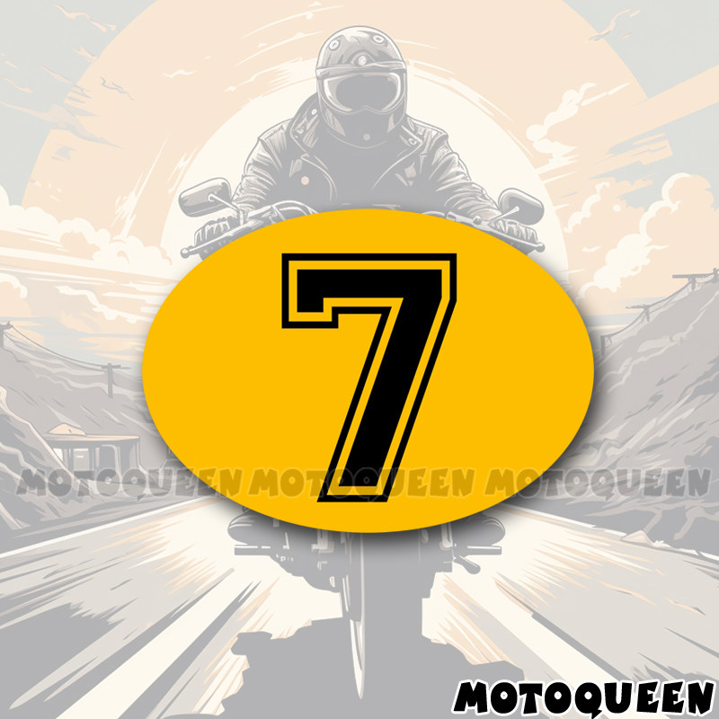 摩托车贴纸MOTOQUEEN数字号码贴