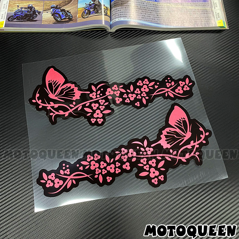 个性复古老鹰蝴蝶贴纸摩托车电动车装饰划痕遮挡油箱边箱反光贴花