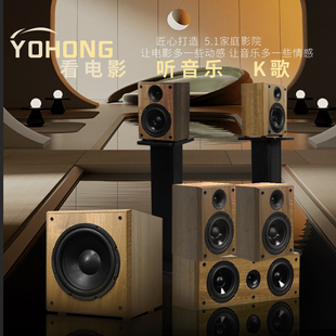 YOHONG蓝牙5.1壁挂家庭影院音响套装 家用壁挂小巧客厅无源音响