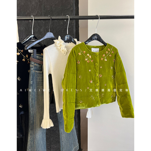 特价捡漏！【重磅真丝丝绒鹅绒】重工珠片刺绣 轻盈保暖羽绒服女