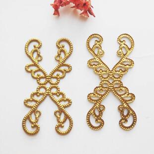 纯铜花片20*40MM X形金属片手工DIY饰品汉服头面发饰簪子材料