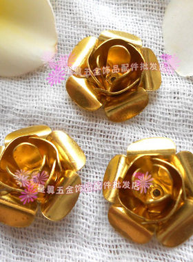 黄铜玫瑰花DIY饰品花朵材料新品