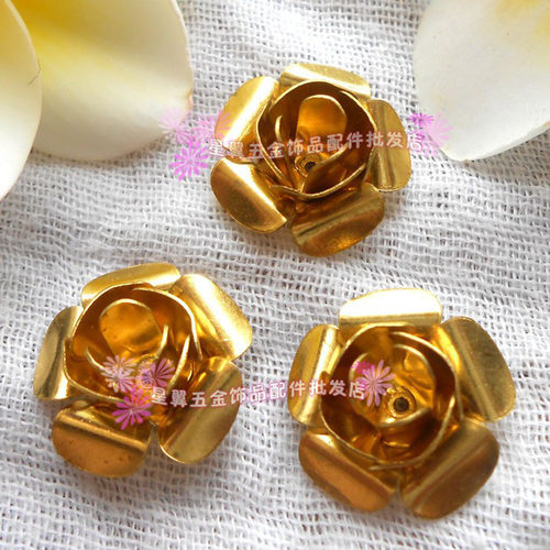 黄铜玫瑰花DIY饰品花朵材料新品