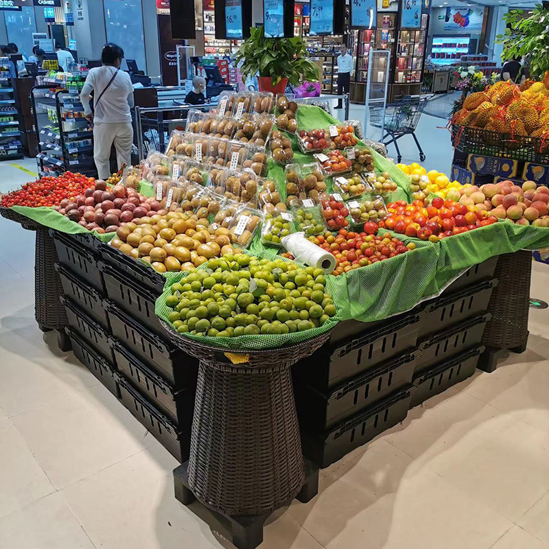 超市地堆果蔬周转箱生鲜筐