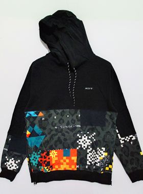 neff 拼色 扎染 连帽卫衣 下摆双拉链 薄款运动卫衣