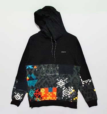 neff 拼色 扎染 连帽卫衣 下摆双拉链 薄款运动卫衣