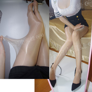 3件68元 开裆亮丝裸氨 超薄1D透明镜面反光性感油亮皮肤袜一线裆