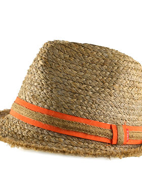 barts raffia straw sun hat 天然拉菲草帽男女帽子夏天英伦礼帽