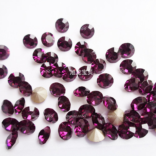 捷克深紫色美甲尖底钻