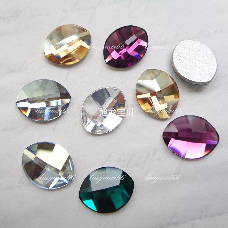 奥地利平底树叶2204款约14*11MM DIY饰品配件大号个性美甲水钻闪