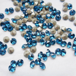 奥地利尖底彩蓝色379 美甲光疗钻穿戴甲粘钻饰品耳钉手工DIY镶钻