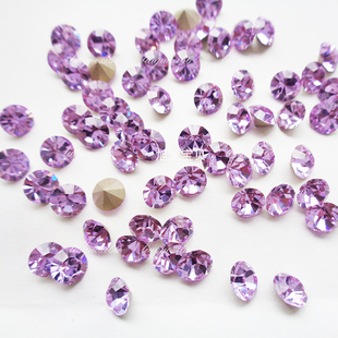 正版 流行爆款 捷克浅紫罗兰 玻璃钻饰品手饰补钻 尖底水钻 新款