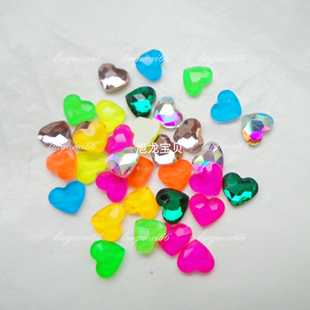 特精平底桃心款 美甲光疗水钻新娘甲片粘贴耳钉镶嵌爱心钻 约6MM