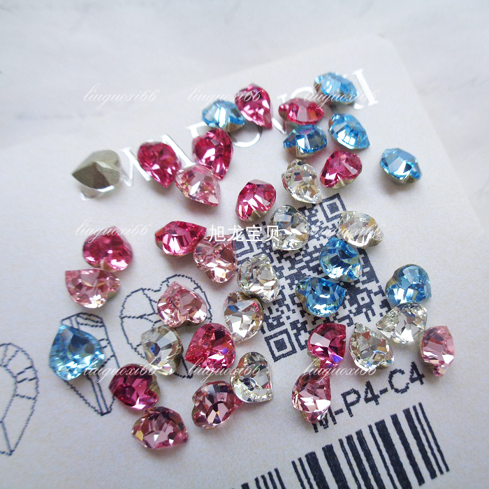尖底桃心施尖爱心钻4884美甲水钻