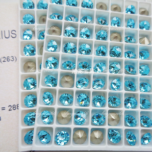 奥地利尖底浅翠蓝263 美甲立体堆钻新娘甲片钻爆款网红色手工水钻
