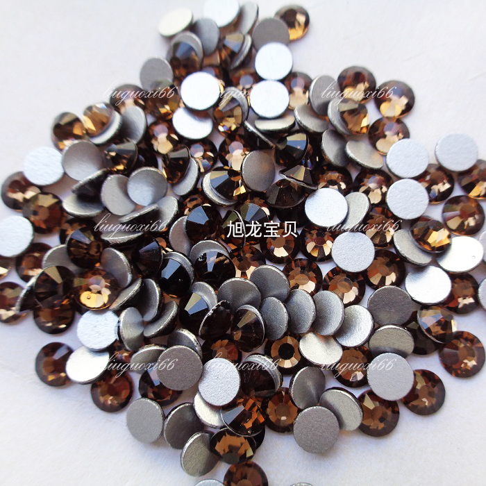 diy平底咖啡色手机壳美甲贴钻