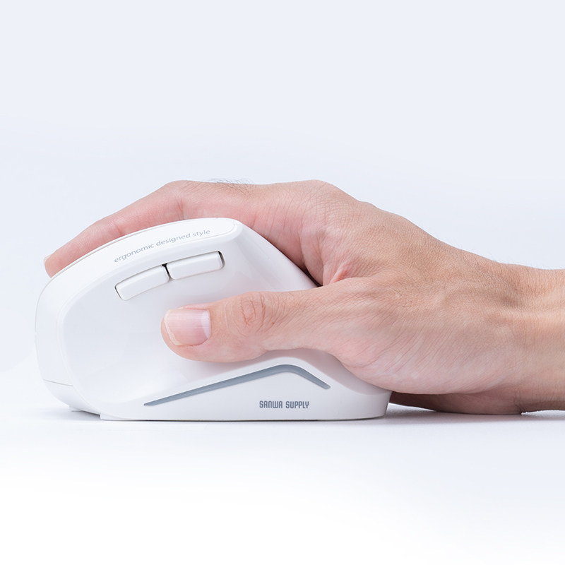 日本SANWA无线鼠标人体工学大尺寸直立竖握式蓝牙usb电脑静音男女