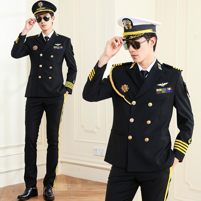 男士美海员游艇工作装春秋冬船员西装影楼西服套装船员礼服演出服