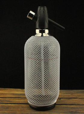 酒术 进口透明玻璃钢网1.5L苏打枪Soda Siphon自制苏打水瓶气弹机
