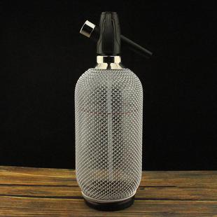 酒术 进口透明玻璃钢网1.5L苏打枪Soda Siphon自制苏打水瓶气弹机