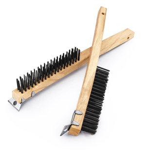 披萨炉清洁刷钢丝长柄烧烤炉刷厨房地刷除垢去污刷硬毛锅炉刷子