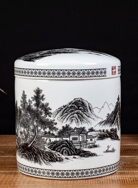 骨灰坛子景德镇陶瓷白色大号高档骨灰盒迁坟骨灰瓶专用棺材骨灰罐