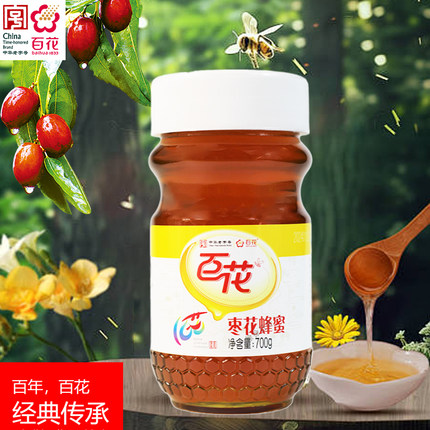 百花蜂蜜老字号百花牌枣花蜜700g小瓶液态纯正天然巢取蜜包邮真密