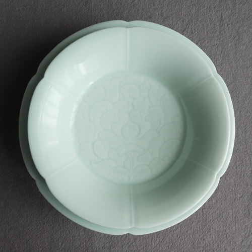 饭碗雕刻宋风喇叭花餐具