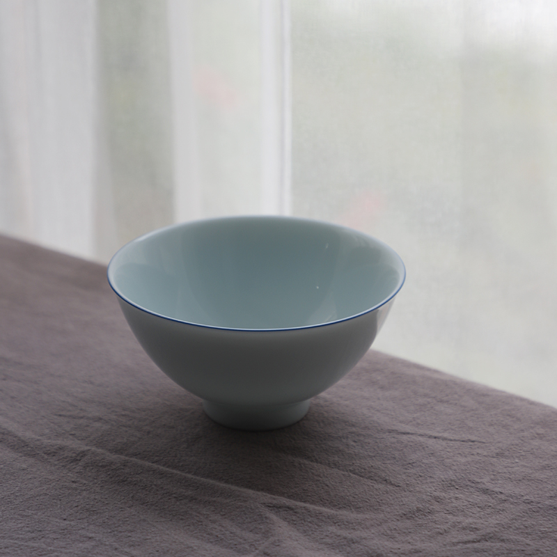 中式蓝边青花薄胎餐具