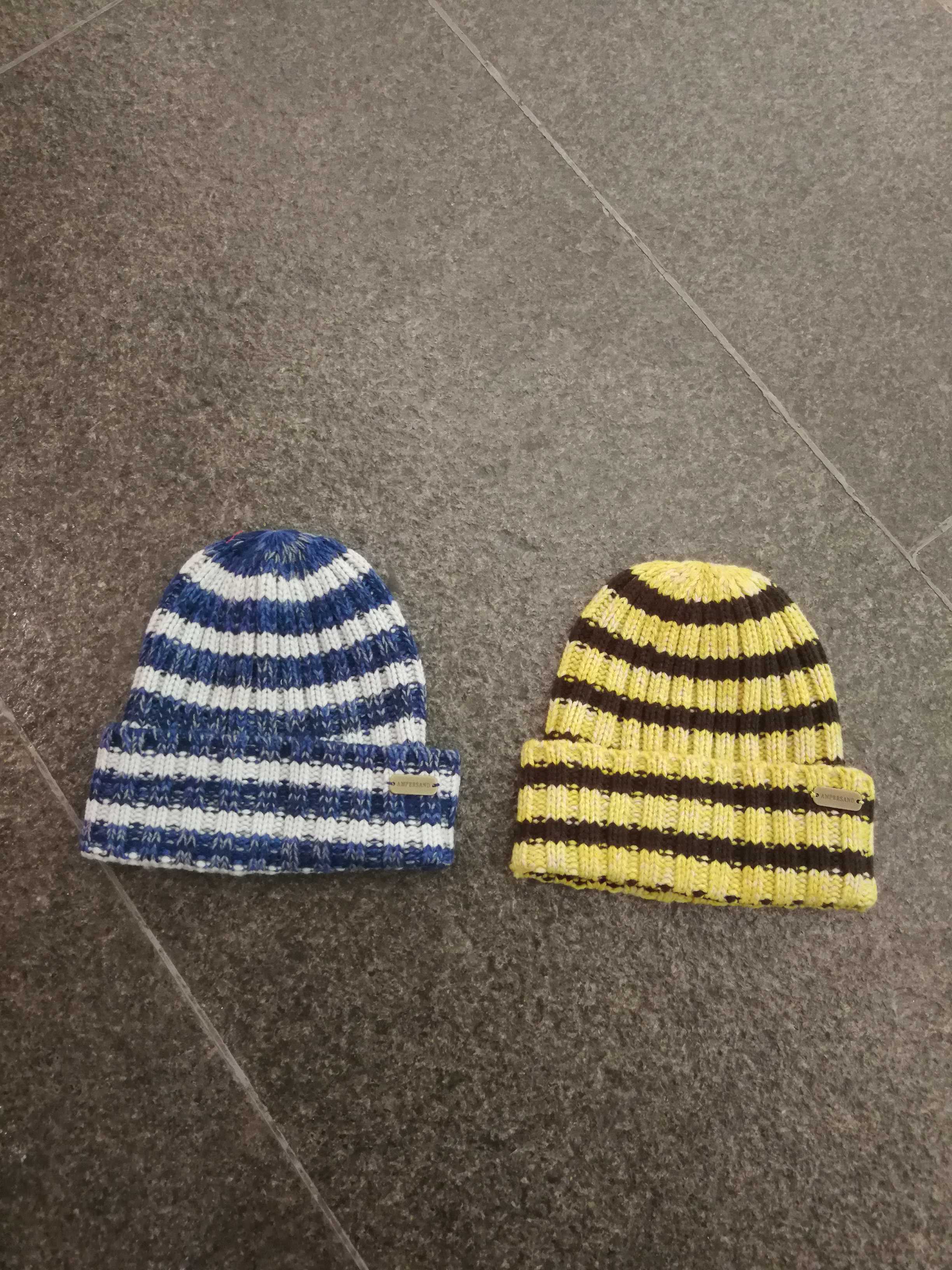 外贸新款原单出口男女童针织线帽冬款小孩帽子中性黄色蓝色儿童