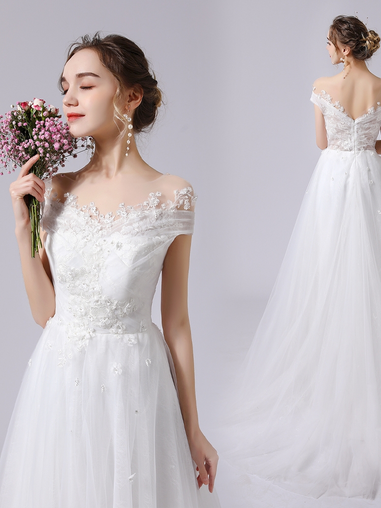 Genuine lace garden lights flower-shaped, flowered, A-line, lace dress Genuine lace garden lights flower-shaped, flowered, A-line, lace dress